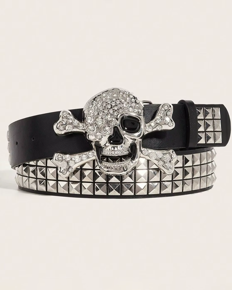 Belt With Skull Buckle