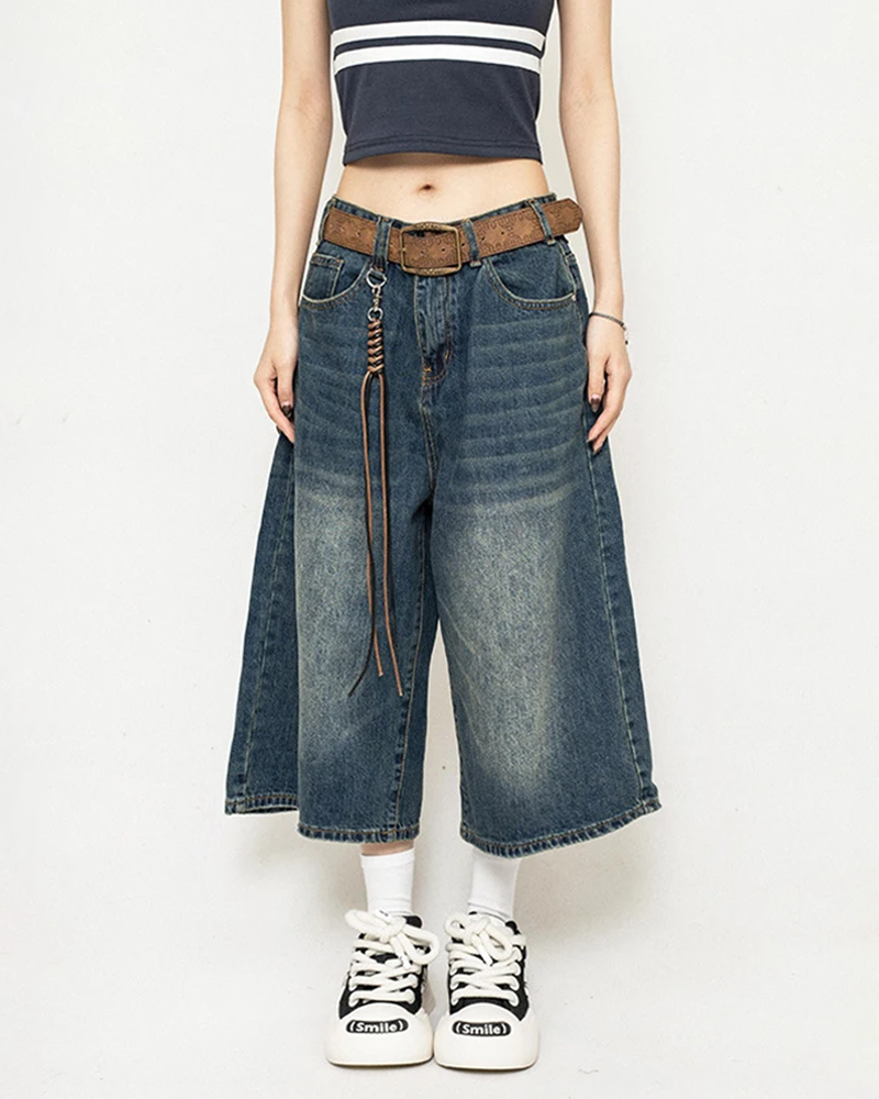 Baggy Blue Jean Shorts