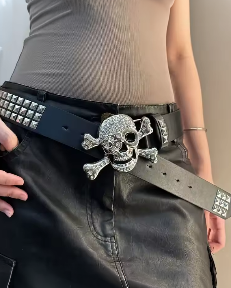 Belt With Skull Buckle