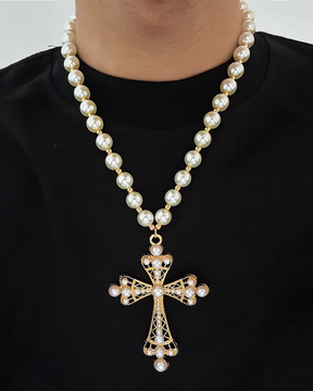 Bead Necklace Cross