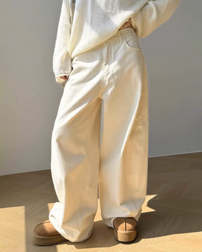 Beige Baggy Jeans