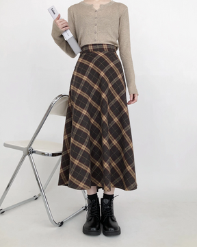 Midi Plaid Skirt