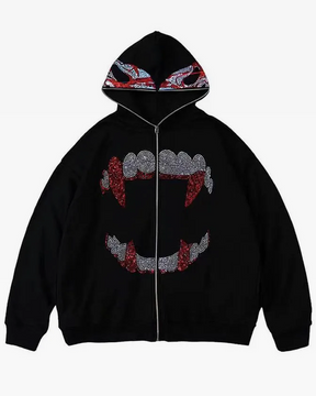 Black Rhinestone Hoodie