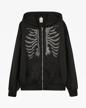 Rhinestone Skeleton Hoodie