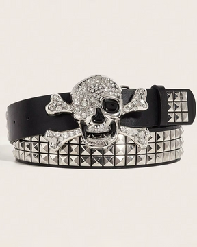 Belt With Skull Buckle
