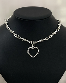 Barbed Wire Heart Necklace