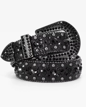 Black Western Rhinestone Belt