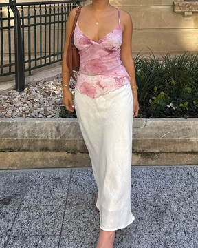 Pink Floral Sleeveless Top