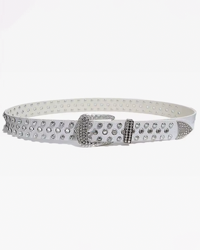 White Rhinestone Belt