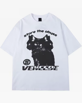 "Stare The Abyss" Cat Shirt