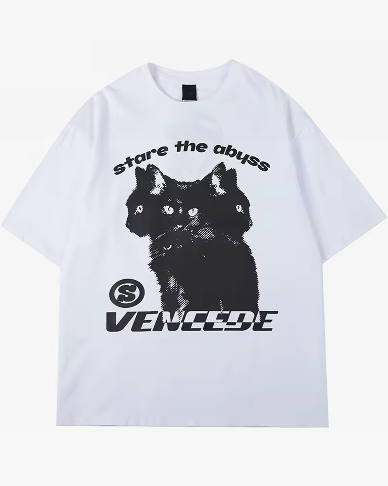 "Stare The Abyss" Cat Shirt