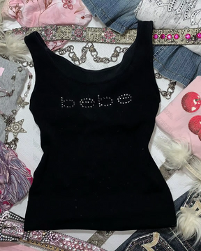 Bebe Rhinestone Tank Top