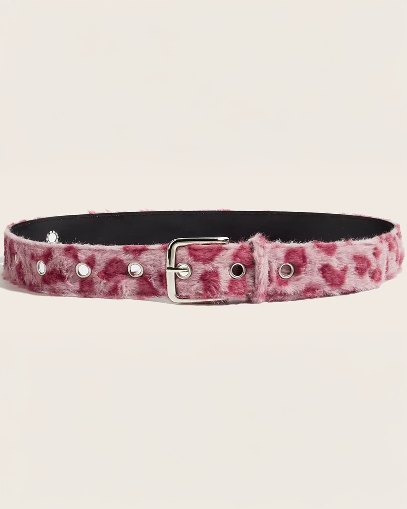 Fur Leopard Belt