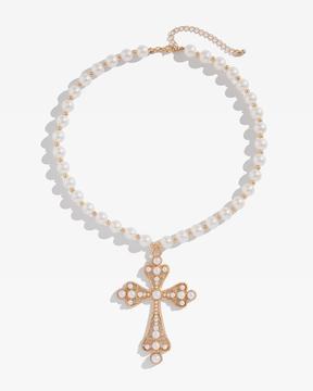 Bead Necklace Cross