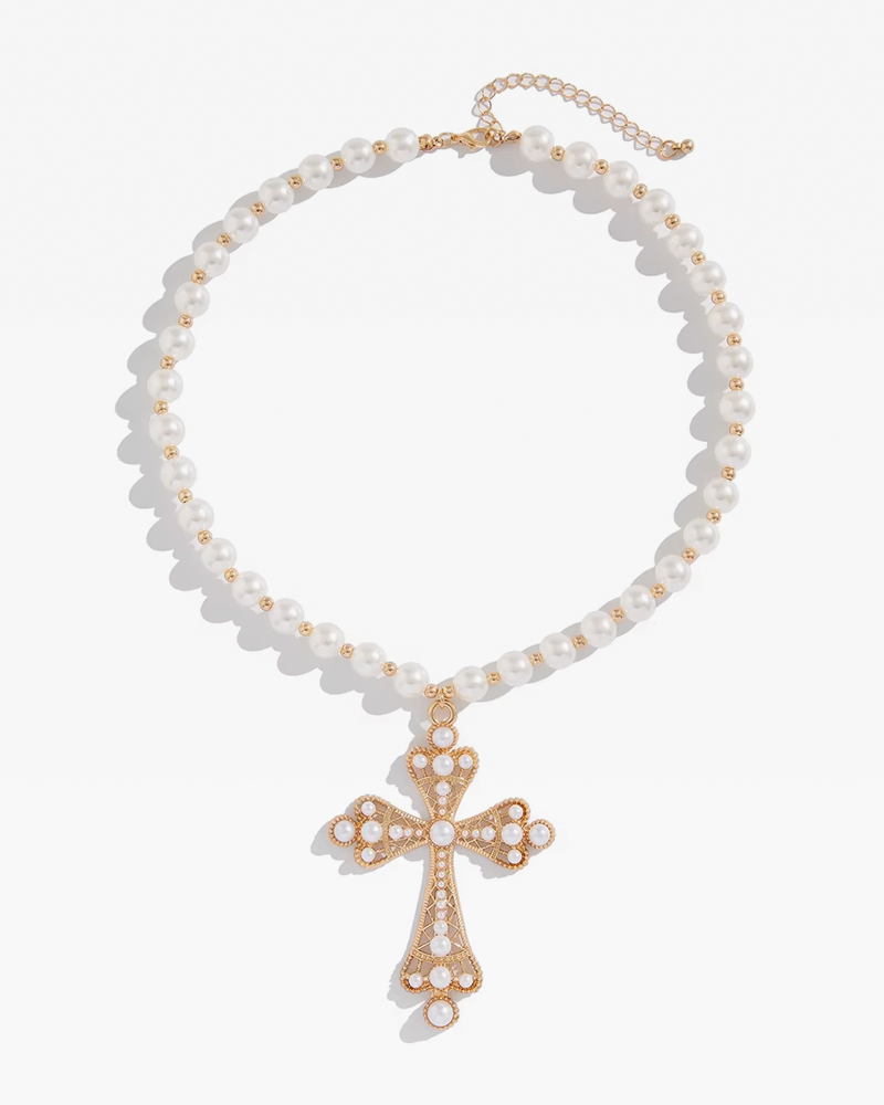 Bead Necklace Cross