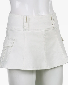 White Mini Skirt Y2K
