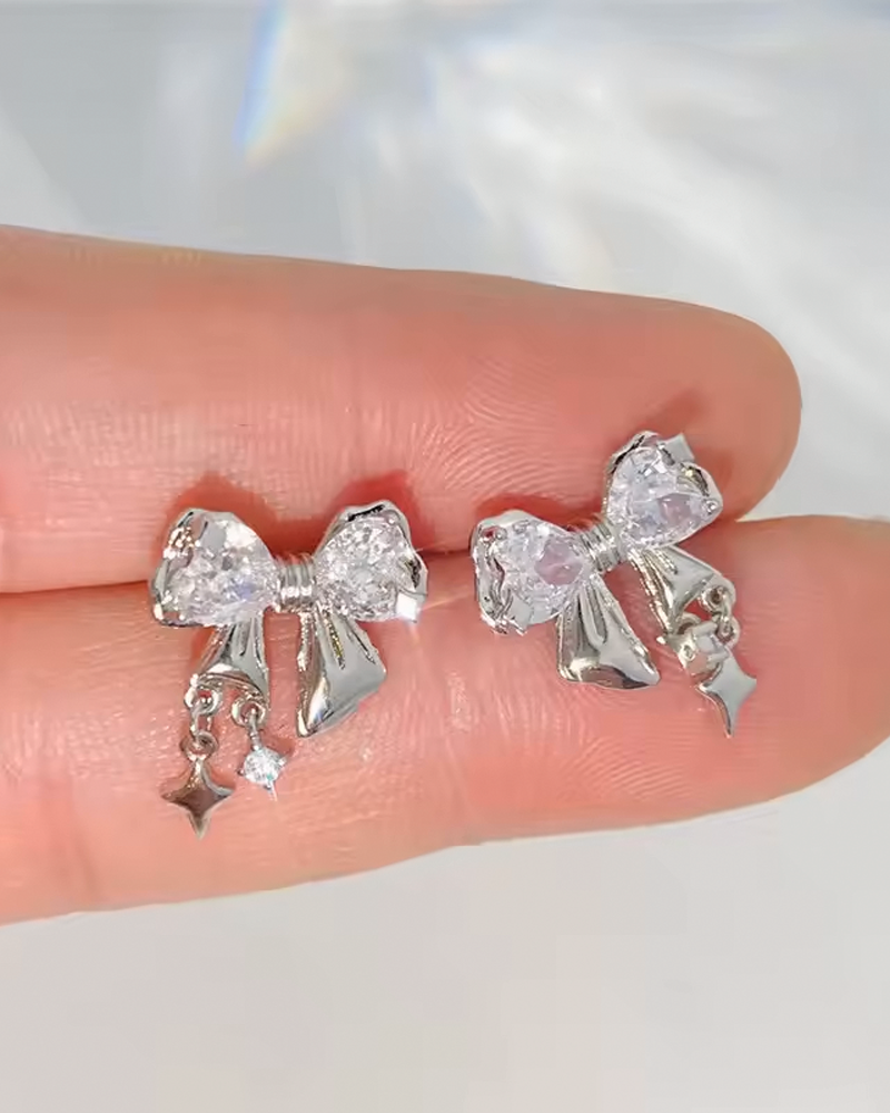 Sparkling Bow Earrings