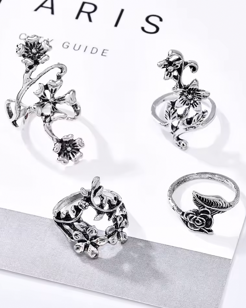 Floral Rings Set