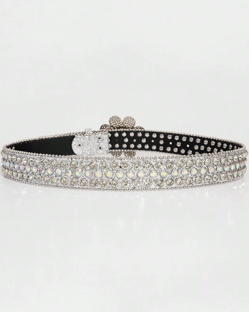 Rhinestone Flower Belt