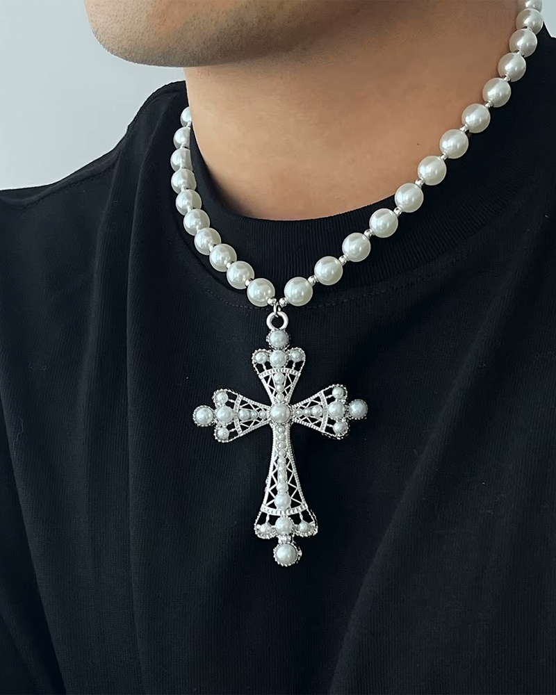 Bead Necklace Cross