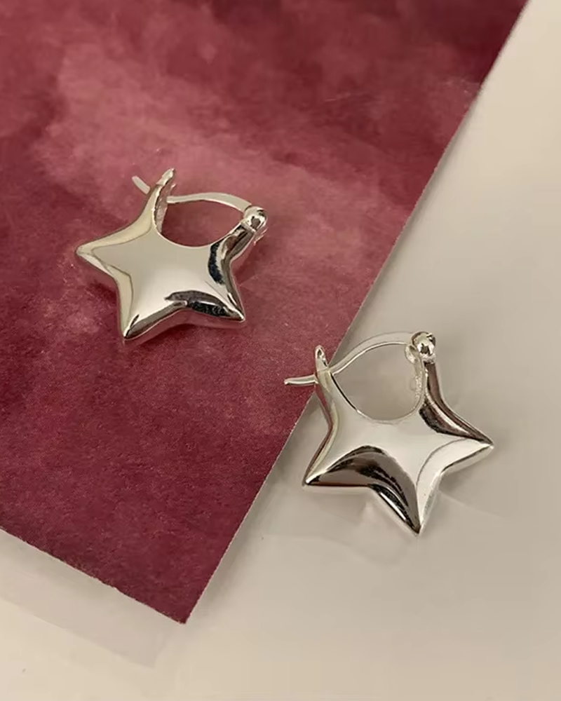 Stainless Steel Star Earrings