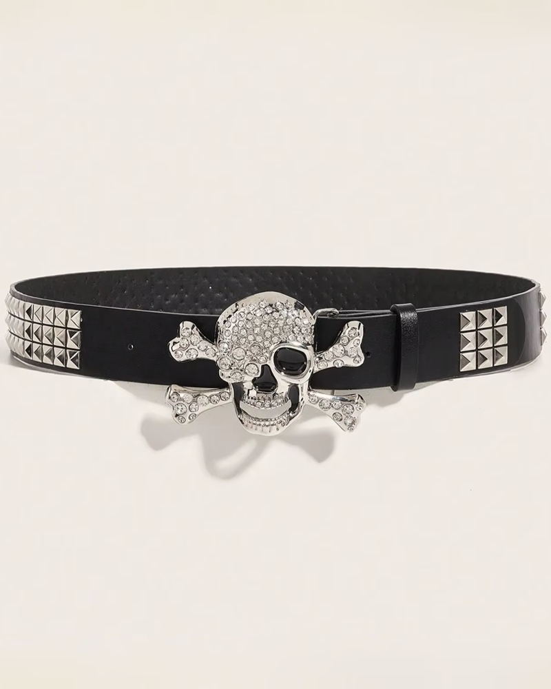 Belt With Skull Buckle