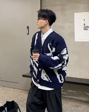 Mens Graphic Cardigan