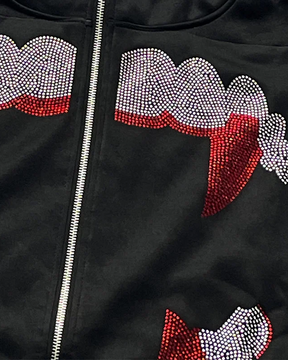 Black Rhinestone Hoodie