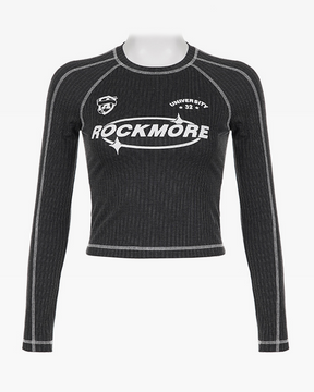 Long Sleeve Cropped Black Top